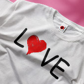 T-shirt Love red heart typographie