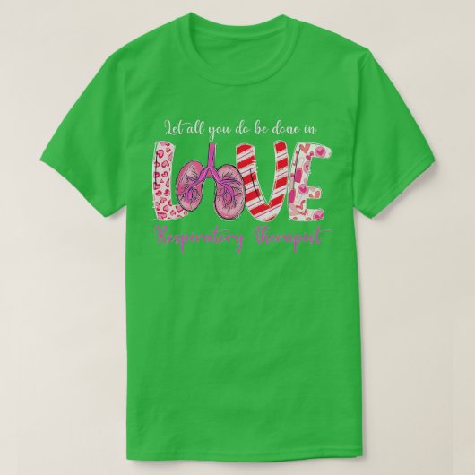 T-shirt LOVE Respiratory Therapist Leopard Funny Valentine (Design devant)