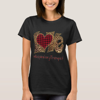 T-shirt Love Respiratory Therapist Leopard mêlé flanelle