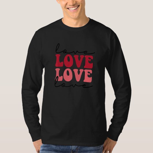T-shirt LOVE Retro style Valentine's Day Heart (Devant)