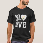 T-shirt Love Rhode Island USA With Rhode Island Flag In a (Devant)