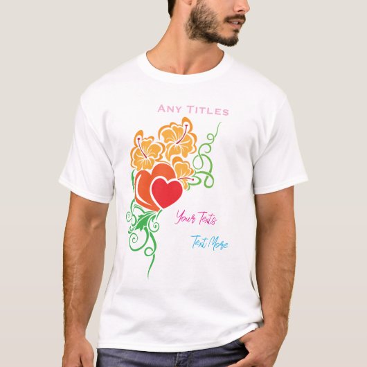 T-shirt Love & Romance Concept Design with Heart Elements (Devant)