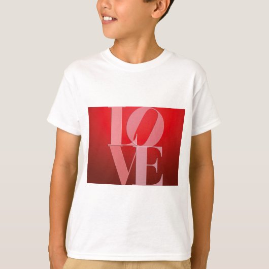 T-shirt Love Romance Rouge rose (Devant)