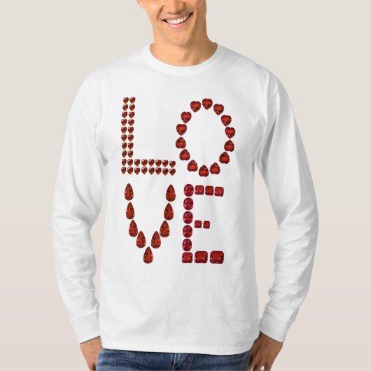 T-shirt Love - Ruby Gemstone Lettering (Devant)