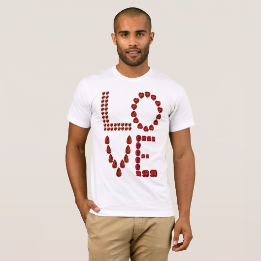T-shirt Love - Ruby Gemstone Lettering (Devant entier)