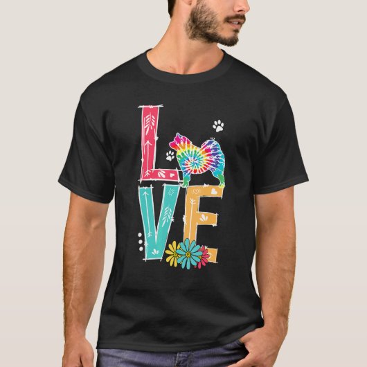 T-shirt Love Samoyed Tie Dye Rainbow Samoyed (Devant)