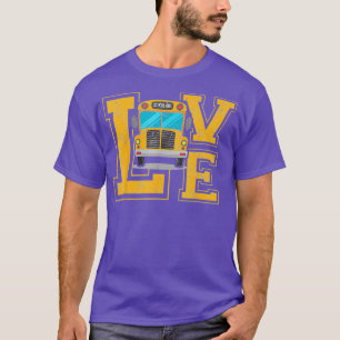 T-shirt Love School Bus Driver, cadeaux amusants pour Homm