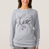 T-shirt Love Script Cœur & Soleil | Long Graphique Féminin (Devant)