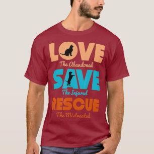 T-shirt Love Secourir Chien Chat Animaux Support