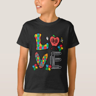 T-shirt Love Sensibilisation sur l'autisme Enseignant Spir