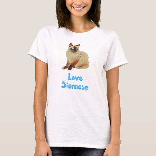 T-shirt Love Siamese Cats (Devant)