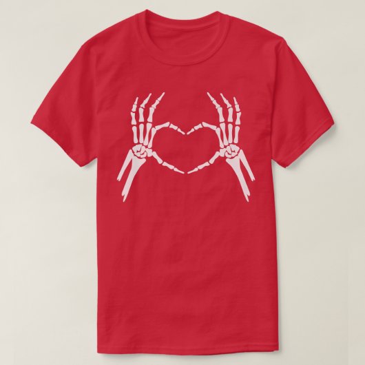 T-shirt Love Skeleton Mains Coeur Drôle (Design devant)