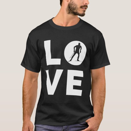 T-shirt Love Ski de fond (Devant)