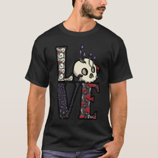 T-shirt LOVE Skulls & Mushrooms