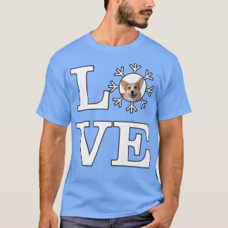 T-shirt Love Snowflake Chien Pembroke Welsh Corgi791