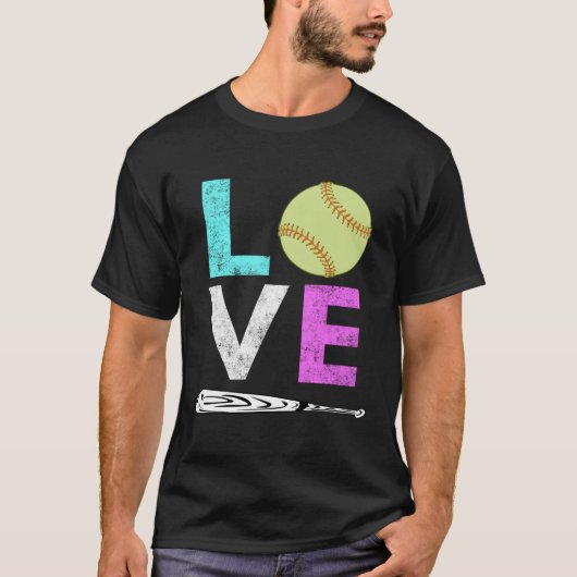 T-shirt Love Softball Best (Devant)