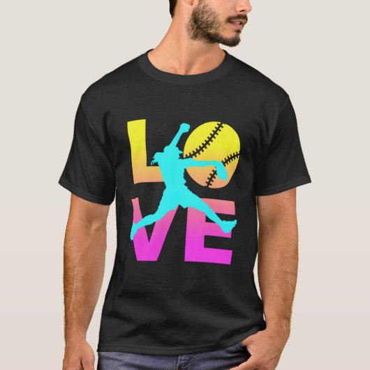 T-shirt Love Softball N (Devant)