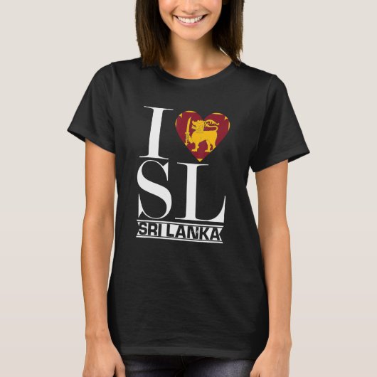 T-shirt Love Sri Lanka Heart Summer Vacances Drapeau Sri L (Devant)