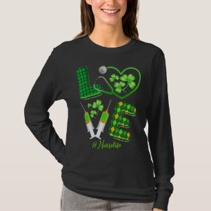 T-shirt Love St Patrick S Nurse Life Irlandais Shamrock mi