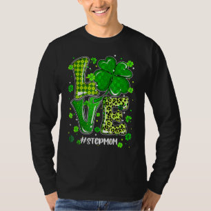 T-shirt Love Stepmaman Green Plaid Leopard St Patrick Jour
