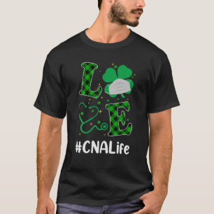 T-shirt Love Stethoscope CNA Vêtements Shamrock St patrick