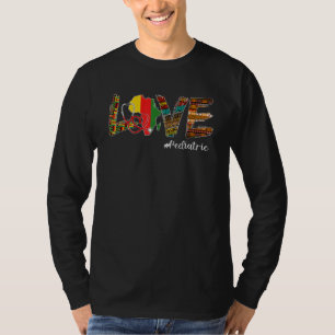 T-shirt Love Stethoscope Infirmière pédiatrique Noire Hist