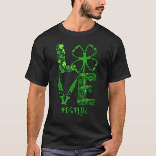 T-shirt Love Stethoscope Syringe Dsp St Patrick S Day (Devant)