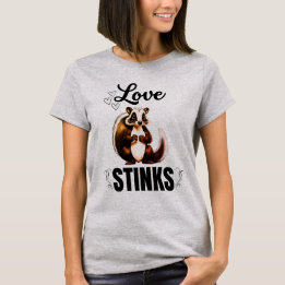 T-shirt Love Stinks Funny Skunk Valentine Anti-Love 