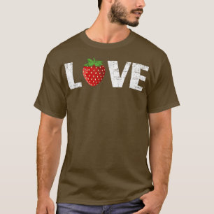 T-shirt Love Strawberries Cute Girls Boys Fruit fraise
