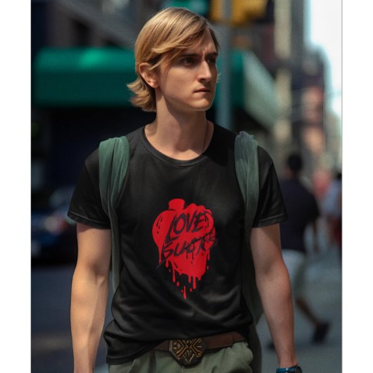 T-shirt Love Sucks, Anti Valentine's Day Modern Design