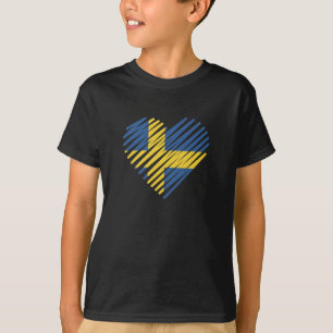 T-shirt Love Suède Coeur Sverige Suédoise Racines