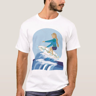 T-shirt Love Surf Thème Illustration Accessoires