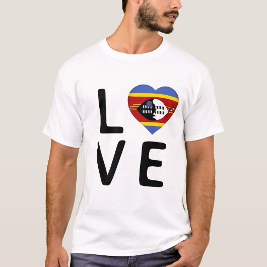 T-shirt Love - Swaziland Drapeau (Devant)