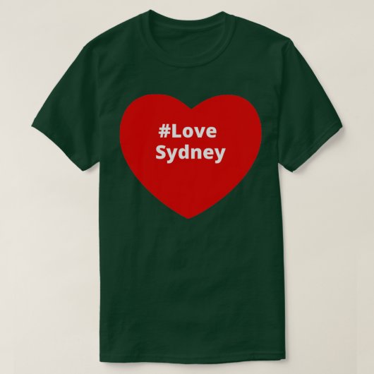 T-shirt Love Sydney Hashtag Heart (Design devant)