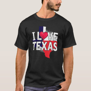 T-shirt Love Texas Drapeau Coeur Fière Patriotique Texas T