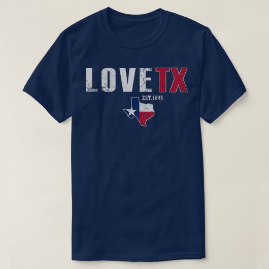 T-shirt Love Texas TX Texan Retro Fade (Design devant)