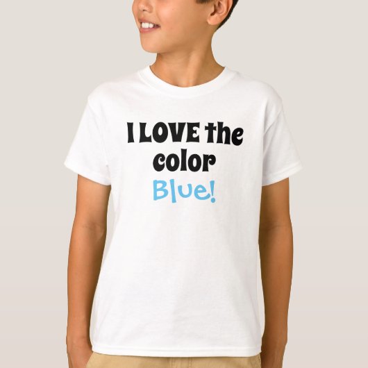 T-shirt Love the Color Blue Fun Kids (Devant)
