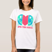 T-shirt Love The Earth Retro Typographie (Devant)
