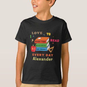 T-shirt Love To Read Books Reader Lecture Personnaliser