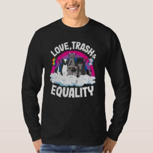 T-shirt Love Trash & Égalité Opossum Raccoon Bisexual Fla