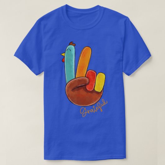 T-shirt Love Turkey Grateful Turkey Hand Sign Thanks (Design devant)