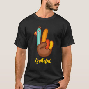 T-shirt Love Turkey Grateful Turkey Hand Sign Thanks