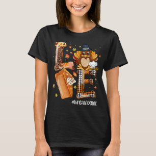 T-shirt LOVE Turquie Pèlerin Citrouille Pie Déjeuner Lady 