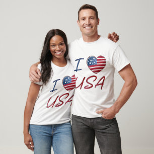 T-shirt Love USA Heart