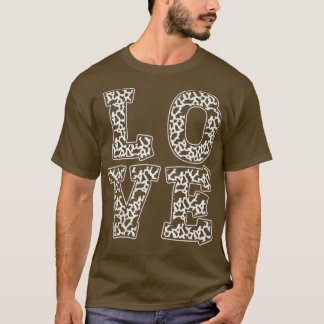 T-shirt Love Vache Motif Poster de animal Vache