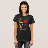 T-shirt LOVE Valentines Day Apple Crayon 1st Grade Teacher (Devant entier)