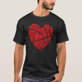 T-shirt Love Valentines Day Basketball Art Scribble Heart (Devant)
