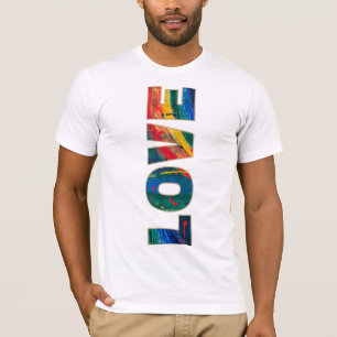 T-shirt Love Vertical Arc-en-ciel Colorful Abstrait Police