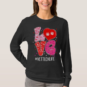 T-shirt Love Vet Tech Vie Beaux Animaux Vétérinaires Valen