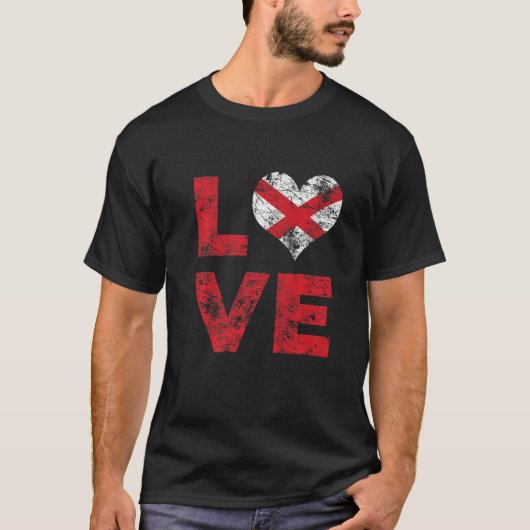 T-shirt Love Vintage Alabama State Flag (Devant)